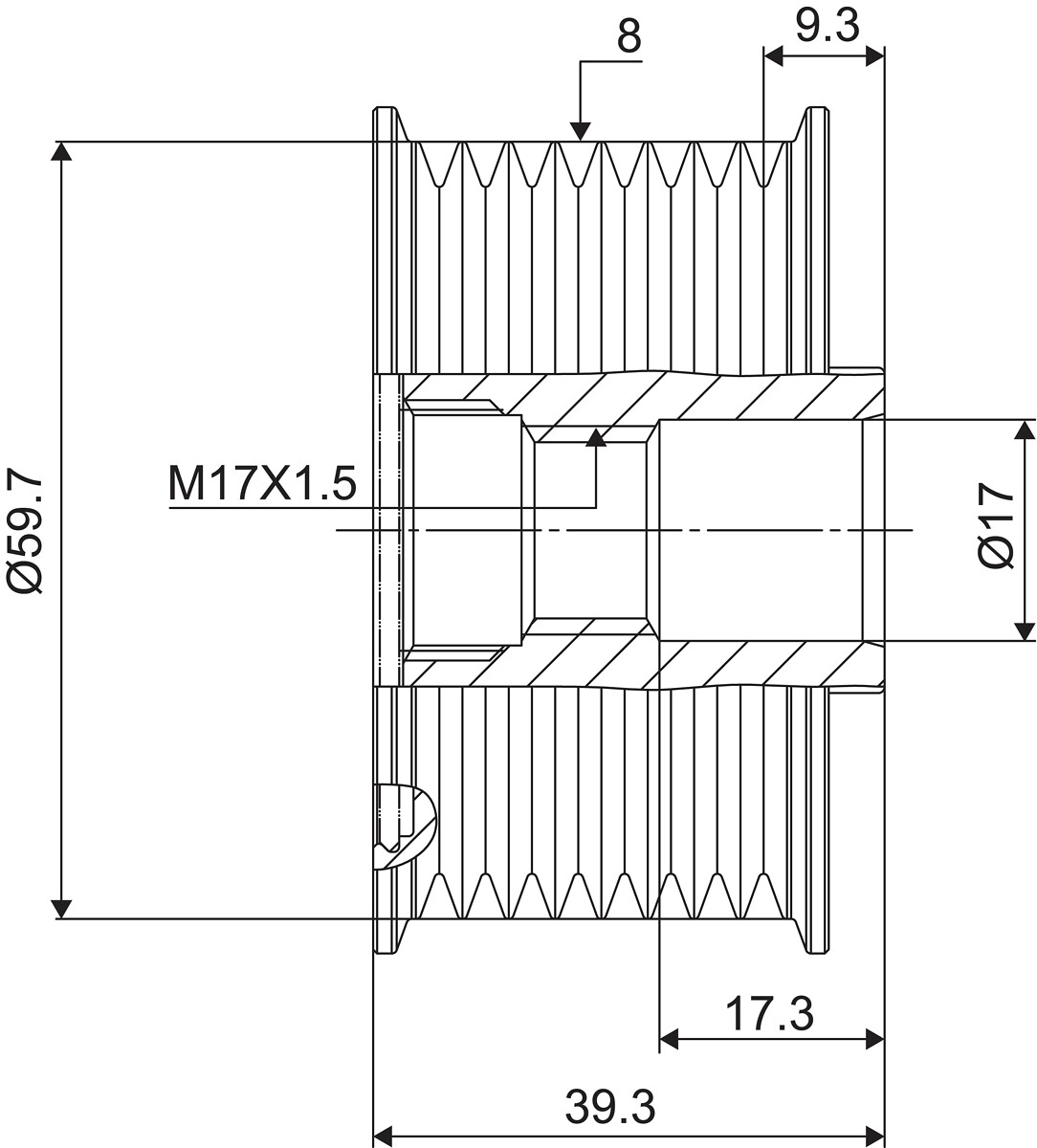 VALEO 1002718625 588053 - generátor szabadonfutó